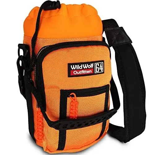 Produktbild: Wild Wolf Outfitters Molle Flaschenhalter für 64 oz Flaschen Flaschenhalter Rucksack, Wasserflasche mit Riemen (verstellbar), Taktische Trinkflasche fürs Fitnessstudio – Orange, Flasche mit strohhalm