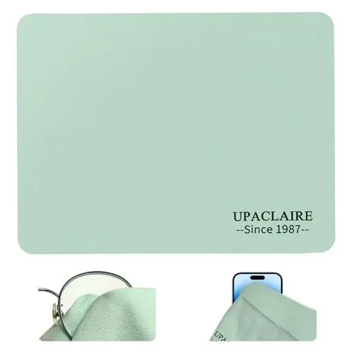 Produktbild: Wildleder-Brillenputztuch, 20,3 x 25,4 cm, extra großes Reinigungstuch, waschbar, langlebig, ultrafeines High-Tech-Premium-Material für Brillen, Linsen, Elektronik und Bildschirme