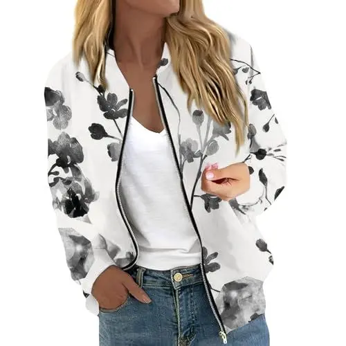 Produktbild: Wildlederjacke Damen Damen-Jeansjacken Sommerjacke Damen Leicht Elegant Kurze Jeansjacke Damen Steppjacke Damen Leicht Damen-Jacken Festival Regenponcho Womens Jacket Sommerjacke Schwarz L