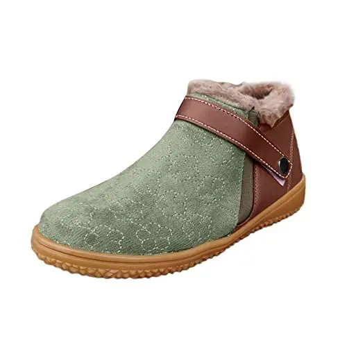 Produktbild: Wildlederstiefel Zehen Kurzwellenstiefel Schnee Damenschnalle Für Damen Schwarz 40 (Green, 41)