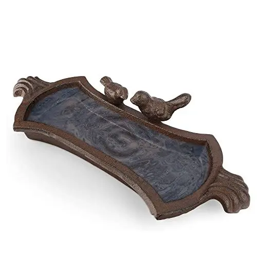 Produktbild: WILDLIFE FRIEND I Vogeltränke stehend, Vogeltränke Garten, Balkon I Vogelbad frostsicher aus Gusseisen, Wassertränke für Vögel - Wasserschale mit Vögelchen