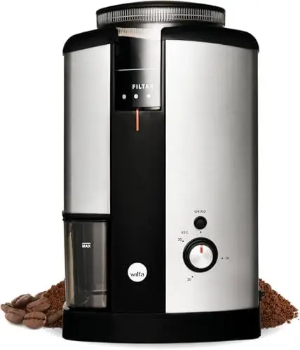 Produktbild: Wilfa SVART NYMALT Kaffeemühle - Bohnenbehälter mit einer Kapazität von 250gr, 160 Watt, leicht zu reinigen, silber