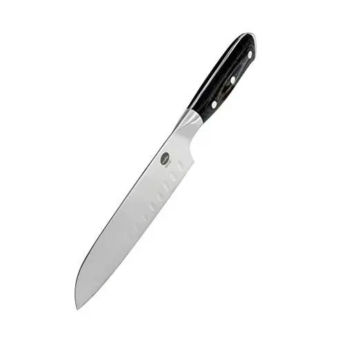 Produktbild: Wilfa Santokumesser Wilfa1948-18cm langer Klinge aus deutschem Stahl, Klingenhärte: HRC: 54-58, perfekt zum Hacken von Gemüse