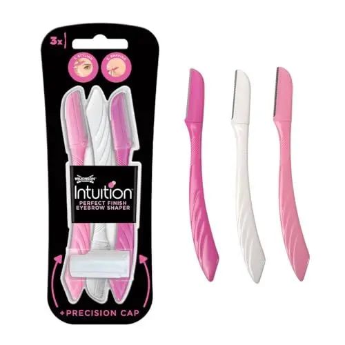 Produktbild: Wilkinson Sword - Intuition Augenbrauenformer für Frauen, 3 Rasierer, Gesichtshaarentferner und -trimmer, Peeling-Dermaplaning-Tool