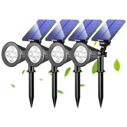 Produktbild: Wilktop 4x LED Solar Strahler Gartenleuchten Warmweiß Landscape Spotlight für Garten Beleuchtung