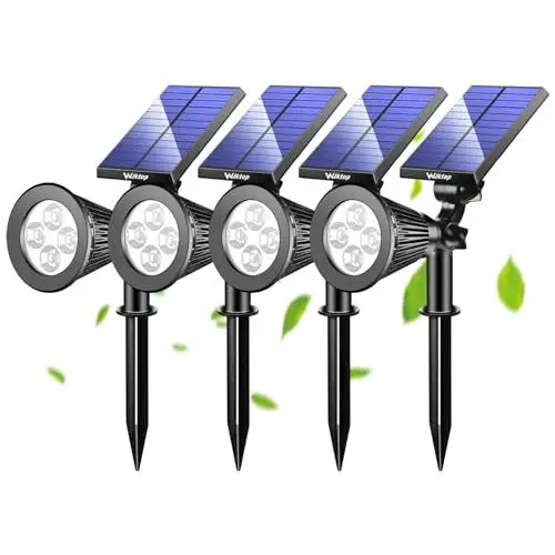 Produktbild: Wilktop 4x LED Solar Strahler Gartenleuchten Warmweiß Landscape Spotlight für Garten Beleuchtung