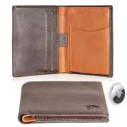 Produktbild: Will Fire® Classic Slim | Geldbörse Herren | Slim Wallet | Airtag Wallet | für bis zu 10 Karten | Geldschein und Münzfach | Leder | Magnetverschluss | RFID Schutz (Coffee)