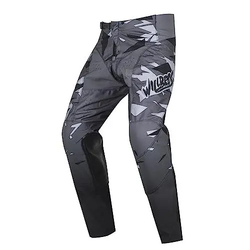 Produktbild: Willbros MX Hose Mountainbike Bergab Motorradhose für Herren Motocross Dirt Bike ATV UTV Offroad RennHose Camo Grau M=32
