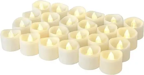 Produktbild: Willingood 24 Stück LED Kerzen, LED Tee Lichter Flammenlose Kerzen mit Timer, 6 Stunden an und 18 Stunden aus, Warm-weiß