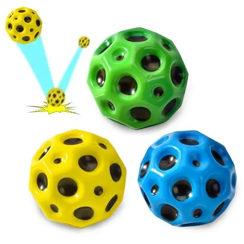 Produktbild: Willingood 3St Moon-Ball, Spaceball, Mini Gummiball, Super High Bouncing Lightweight Springen Ball, Hüpfbälle, Bouncy Spaceballs für Kinder, Interaktives Spielzeug zum Stressabbau