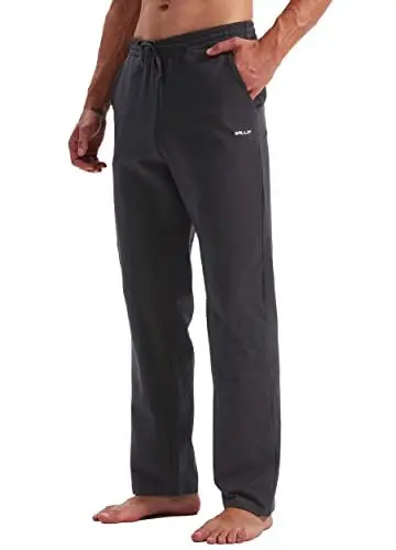 Produktbild: WILLIT Jogginghose Herren Baumwolle Trainingshose Sporthose Lang Freizeithose Fitness Yogahose Sweathose Lounge Pants Loose Männer mit Taschen Grau XL