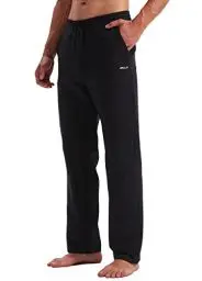 Produktbild: WILLIT Jogginghose Herren Baumwolle Trainingshose Sporthose Lang Freizeithose Fitness Yogahose Sweathose Lounge Pants Loose Männer mit Taschen Schwarz L