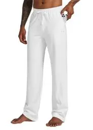 Produktbild: WILLIT Jogginghose Herren Baumwolle Trainingshose Sporthose Lang Freizeithose Fitness Yogahose Sweathose Lounge Pants Loose Männer mit Taschen Weiß XL
