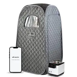 Produktbild: WILLOWYBE Tragbare Dampfbadsauna mit Bluetooth-Steuerung, Dampfer, Körperzelt, Klappstuhl | Persönliches Heim-Spa