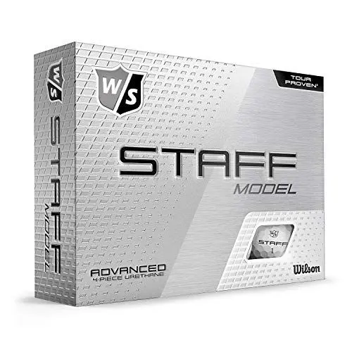 Produktbild: Wilson Staff Golfbälle, Staff Model, 12 Bälle, Vierteiliger Golfball, Urethan, Weiß, WGWP29000