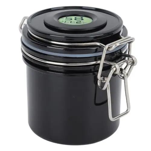 Produktbild: Wimpernkleber-Aufbewahrungsbox, Großes Fassungsvermögen, Wimpernkleber-Aufbewahrungsdose, Hygrometer-Thermometer, 250 Ml, für Wimpern- und Nagelliebhaber (BLACK)