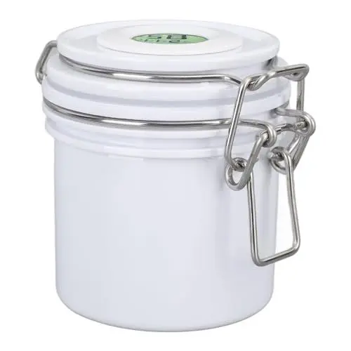 Produktbild: Wimpernkleber-Aufbewahrungsglas, 250ml Thermometer Hygrometer Aufbewahrungsbehälter für Wimpernkleber Aufbewahrungstank-Thermometer mit Hygrometer für Wimpernnagelliebhaber (WHITE)
