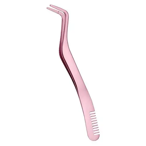 Produktbild: wimpernpinzette mit kamm Make-up- Make-up-Tools ergonomisches Wimperntool brow tool augenbrauen kit Wimpernwerkzeug aus Edelstahl Wimpernkamm Rostfreier Stahl Rosa MUSISALY