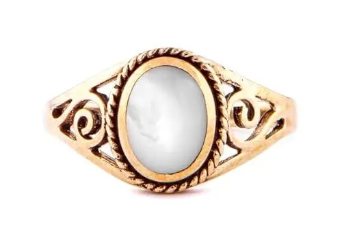 Produktbild: Windalf Zarter Ring LUCY 9 mm Perlmutt mit Lebens Spiralen Bronze (Bronze, 46 (14.5))