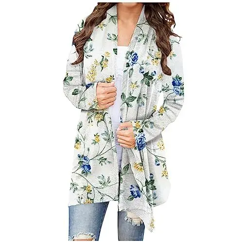 Produktbild: Windbreaker Damen Cardigan Frauenkleidern Weich Lange Ärmel Langes Longtops Rundhals Clubbing Dicke Schön Cardigan Frauenkleidern Schlicht Winter Gemütlich