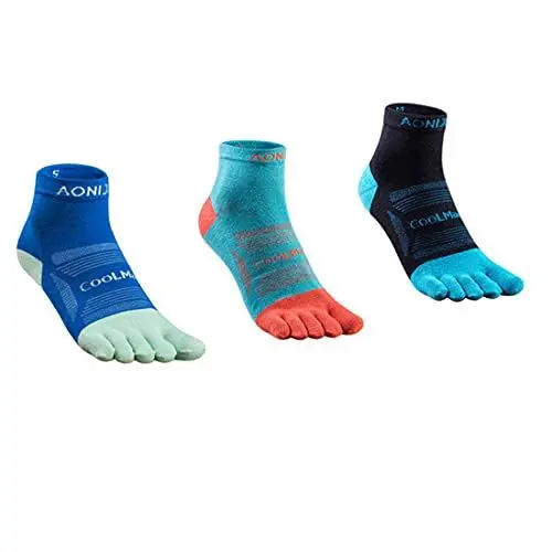 Produktbild: Win.Deeper 3 Paar Zehensocken, Herren Damen Atmungsaktiv Sportsocken für Fitness Laufen Running (Mid Calf /3 Paar -L (Größe 43-46))