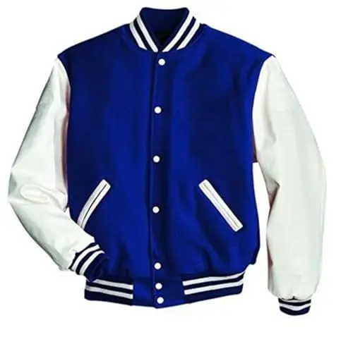Produktbild: Windhound US Collegejacke, Baseball, Rindslederärmel, Retro, Jacke, 90er 80er blau-weiß S