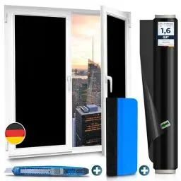 Produktbild: WindowShield® Abdunklungsfolie | Video-Anleitung | Sichtschutz Fenster | selbsthaftende Fensterbilder | Folie selbstklebend | Isolierfolie Kälteschutz | 60 x 200 cm