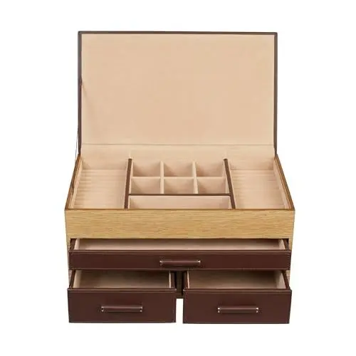 Produktbild: Windrose Schmuckkasten groß wood/braun - Hochwertige Handarbeit - Breite 31 cm - Wood