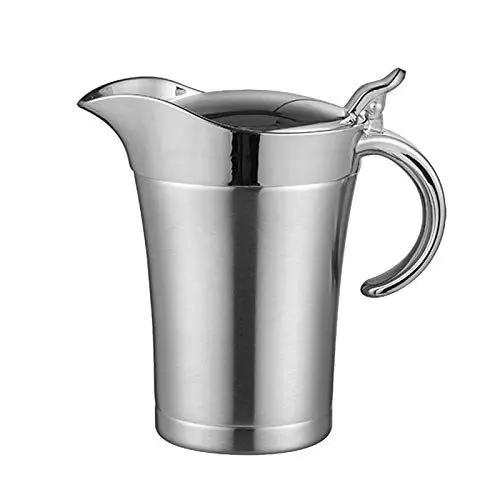 Produktbild: WingFly Edelstahl Thermo Sauciere Doppelt Isoliert Thermo Sauciere Soßenkanne Saucenbecher Soßenschüssel mit Deckel für Servieren von Soße, Vanillesoße, Sahne, Soße (750 ML)