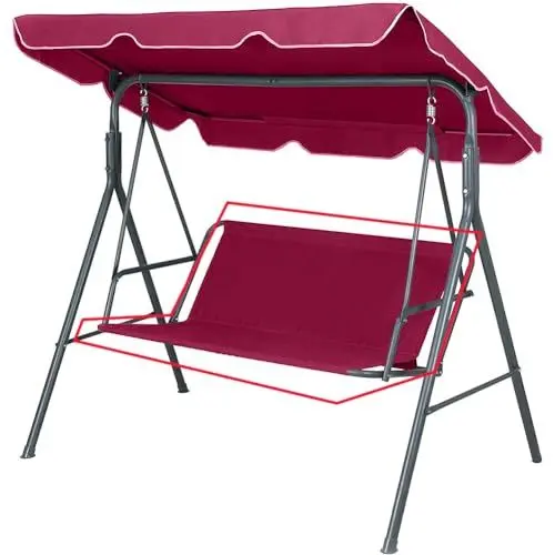 Produktbild: WingFly Ersatz-Schaukel Sitzbezug für Hollywoodschaukel, Sitzbezug für Gartenstuhl, für den Außenbereich 2- und 3-Sitzer (Rot, 138 x 50 x 50 cm)