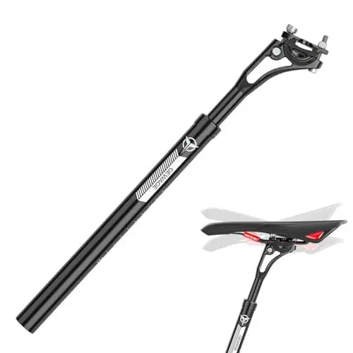 Produktbild: WingFly Fahrrad Sattelstütze, Federsattelstütze mit 27,2/30,9/31,6 x 400 mm Durchmesser, Sattelstütze Gefedert aus Aluminiumlegierung für E-Bike, MTB, Downhill, Trekking Citybike (27.2)