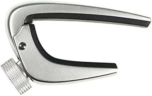 Produktbild: WINGO Kapodaster für Gitarre, Pro Gitarre Capo mit Mikro Einstellung Knopf für Akustikgitarre, E-Gitarre,Banjo, Bass& Ukulele - Silber