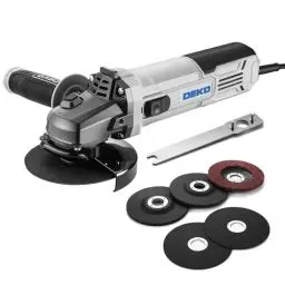 Produktbild: Winkelschleifer 900W 115 mm: DEKOPRO 4-1/2 pollici 7.5-Amp Smerigliatrice angolare manuale con corda utensili elettrici con mola per smerigliatura e taglio, disco per metallo, legno