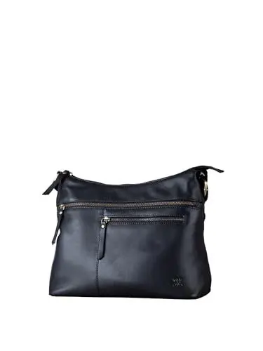 Produktbild: Winleigh Damen Echtleder Schultertasche in Schwarz, Schwarz , One Season
