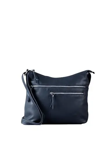 Produktbild: Winleigh Damen Schultertasche aus echtem Leder mit mehreren Taschen, navy, One Season