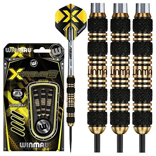 Produktbild: Winmau Xtreme2-21 gram Brass Dartpfeile Set mit Flights und Schäfte