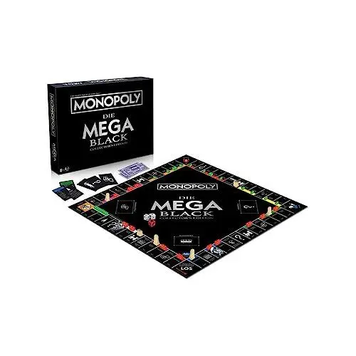 Produktbild: Winning Moves - Monopoly - Mega Black Edition - Gesellschaftsspiel für Erwachsene und Kinder - Alter 8+ - Deutsch