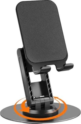 Produktbild: WINOK Handy-Halter Tisch 360°Drehbare, Faltbarer Handyhalterung, Handyständer Verstellbar Tablet Schreibtisch-Ständer für iPhone 15 14 13 12 Pro Max Plus, Galaxy S24 Ultra, Pixel 8, iPad (4-12 Zoll)