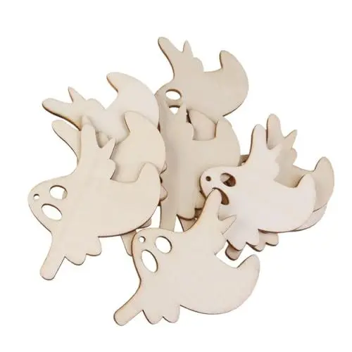 Produktbild: WINOMO 10pcs Holz Halloween dekoration Fliegen Geist Muster Anhänger