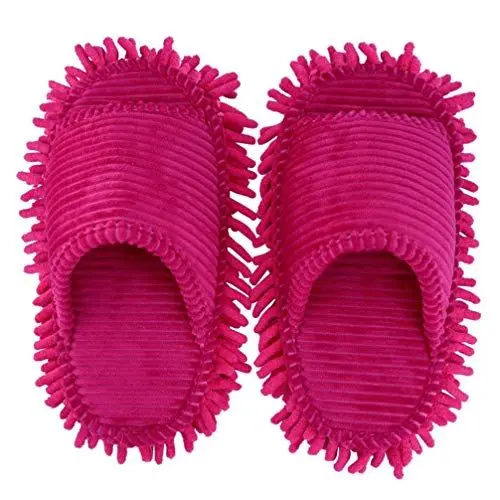 Produktbild: Mop Schuhe Waschbar Staubtuch Bodenwischer Hausschuhe Putzschuhe Bodenreiniger Schuhabdeckung für Boden Schmutz Haare Reinigung 1 Paar