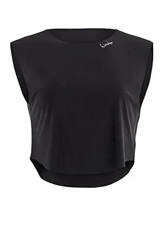 Produktbild: WINSHAPE Damen Light And Soft Cropped Top Aet115ls Yoga-Shirt, Schwarz, XL EU
