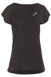 Produktbild: Winshape Damen Ultra leichtes Modal-Kurzarmshirt mit abgerundetem Saum MCT013, All-Fit Style, Fitness Freizeit Sport Yoga Workout, SCHWARZ, M