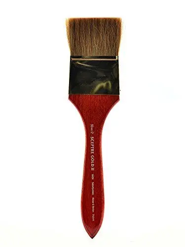 Produktbild: Winsor & Newton 5187777 Sceptre Gold II Künstler Aquarellpinsel mit hoher Farbtragekapazitat & exzellenter Sprungkraft, - Verwaschpinsel, kurzer Stiel, 50mm