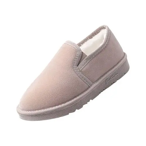 Produktbild: Winter Boots Damen Gefüttert Kurzstiefel Winterstiefel Winter Kurzschaft Stiefel Übergangsstiefel Schneestiefelklassische Winter Boots Schlupfstiefel Barfuss Sneaker Breiter Zehenbox Bequem Rutschfest