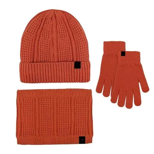 Produktbild: Winterhandschuhe Winter Skimütze Warm Fleece Gefütterte Pudelmütze Outdoor Sport Frauen Geschenk Wintermütze Damen