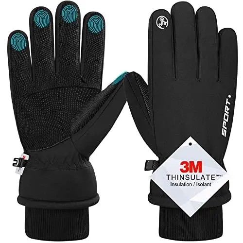 Produktbild: Winterhandschuhe, wasserdichte Warme Touchscreen Handschuhe für Herren und Damen, Skihandschuhe Fahrradhandschuhe für Reiten Laufen Motorrad Wandern Radfahren