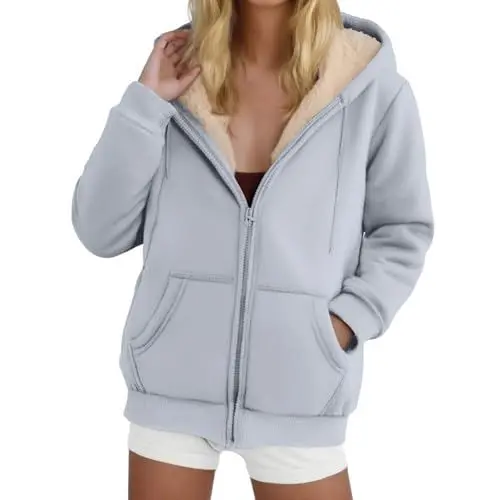 Produktbild: Winterjacke Damen Gefüttert Dicke Fellimitat Wintermantel Damen Herbst Party Trenchcoat Elegant Lang Kunstfell Parka Outdoor Steppmantel Mode 2#hellgrau XXL