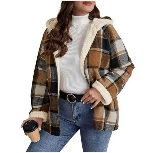 Produktbild: Winterjacke Damen Lang Warm Kunstfell Wintermantel Damen Herbst Loungewear Steppmantel Elegant Grosse Grössen Mit Fell Parka Arbeit Trenchcoat Klassisch 1#braun S