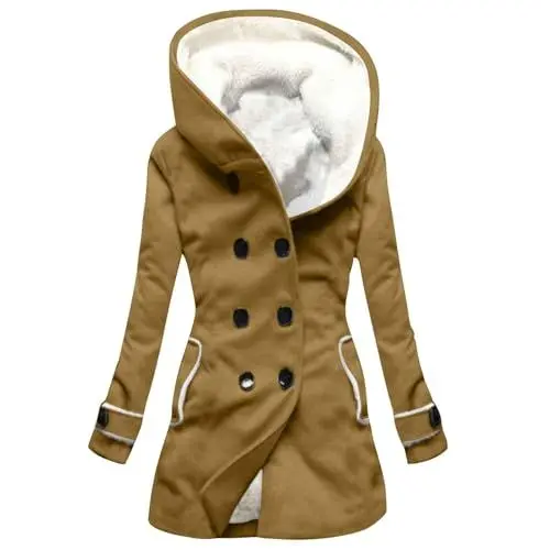 Produktbild: Winterjacke Damen Umstandsjacke Damen Wintermantel Parka Damen Winter Mantel Damen Wintermantel Lang Winter Jacke Damen Lang Damen Wintermantel Lang Parka Winterparka Damen Braun 2Xl