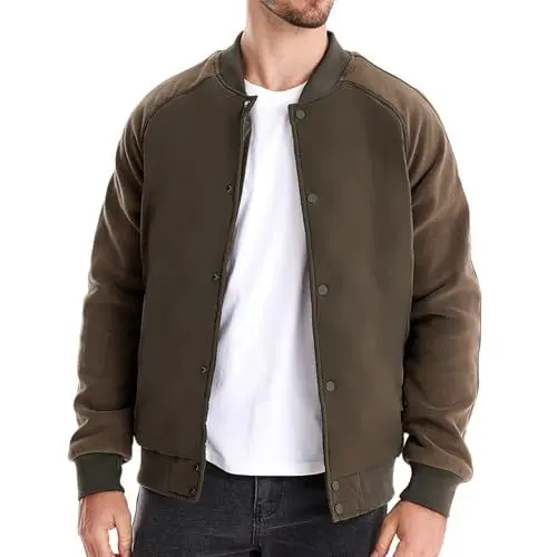 Produktbild: Winterjacke Herren Fleece Gefüttert Sweatjacke Herren Fleecejacke Herren Daunenjacke Herren Einfarbig Wintermantel Herren Winter Warm Steppjacke Herren Übergangsjacke Herren Longsleeve Herren